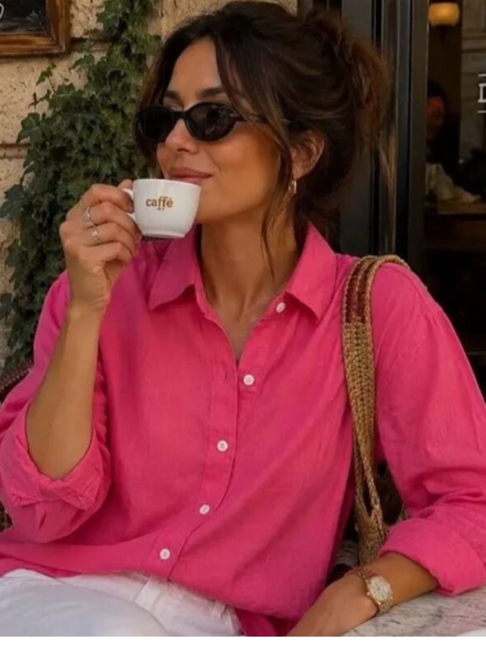 J. Crew Irish Linen Wren Button-Down Shirt in Bright Pink 4